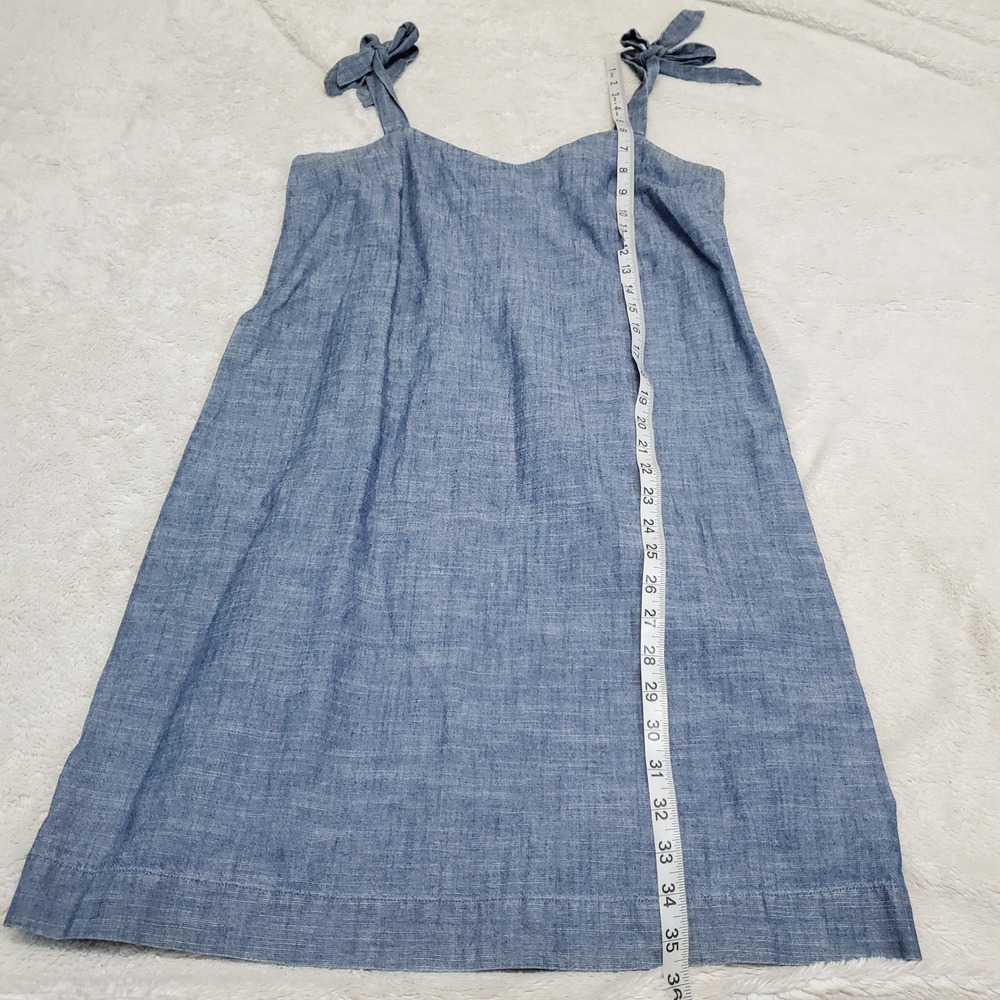 J. Crew Blue Cotton Shoulder Tied Casual Dress Small Boho  Country Capsule Basic - Picture 6 of 8